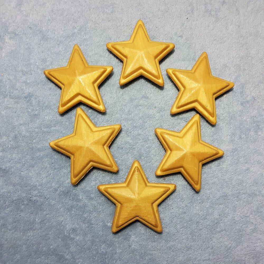 Vintage Gold Star Guest Soap Set of 6 Molded Decorative Bar Soap 2.5" Patriotic